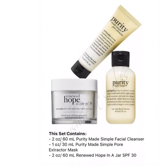 PHILOSOPHY RENEWED HOPE in a JAR Moisturizer SPF30 w/ Cleanser Mask & Floral Bag - Picture 6 of 7